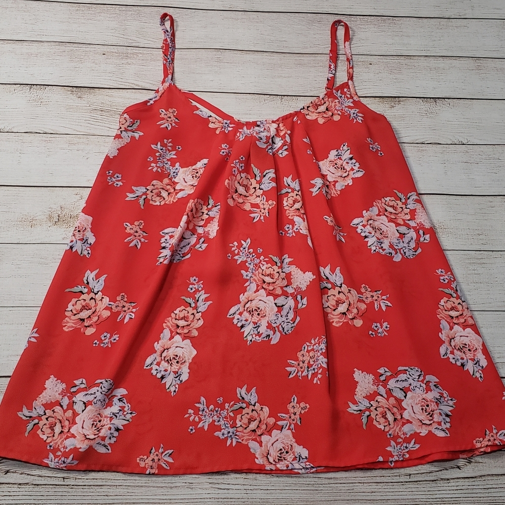 Torrid Floral Coral Tank Size 2